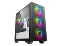 Gamemax Aero Mini Black USB3.0 Tempered Glass Micro ATX Gaming Computer Case w/Tempered Glass Panel and 4 x ARGB LED Fans (Pre-Installed)