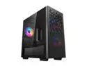 DeepCool MATREXX 40 3FS with Full-size Tempered Glass Side Panel, High Airflow Cooling, Three Included Fans, and Removable Drive Cage Micro ATX/Mini ITX Tower Case