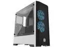 Metallic Gear Neo Air White ATX Mid-tower High Airflow Mesh front design, 2x 120 RGB Skiron fans, RGB Controller, Black/White