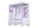 Phanteks XT View, Mid-Tower Gaming Chassis, Tempered Glass Front and Side Window, USB-C 3.2 Gen2, 3x M25-120 D-RGB fans included, White