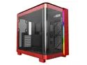 MONTECH, KING 95 Dual-Chamber ATX Mid-Tower PC Gaming Case, High-Airflow, Toolless Panels, Sturdy Curved Tempered Glass Front and Side Panel, ARGB Lighting, Red