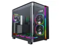MONTECH, KING 95 PRO Dual-Chamber ATX Mid-Tower PC Gaming Case, High-Airflow, Toolless Panels, Sturdy Curved Tempered Glass Front, Six ARGB PWM Fan Pre-installed with Fan Hub, Black
