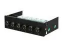 Rheosmart 6 Fan Controller 5.25" Bay 6 Channel 30W Fan Controller Panel (Black)