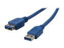 Coboc U3-AM-AF-6-BL 6ft SuperSpeed 5Gbps USB 3.0  A Male to A Female Extension Cable,Nickel Plated,Blue,M-F
