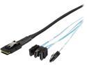 Coboc SFF8087-4SATA-0.5M 0.5 Meter  30AWG Internal Mini SAS 36pin (SFF-8087) Male w/ Latch to 4 x SATA 7pin Female Forward Breakout Cable  with Nylon Braiding