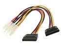 Rosewill RC-6"-PW-4P-2SA 6 in. Molex 4pin Male to Two 15pin SATA Power Cable