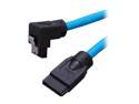 Rosewill 19.7" Blue Round Serial ATA III Cable with Locking Latch - Supports 6 Gbps, 3 Gbps, and 1.5 Gbps Transfer Rates (RCA-RU-19-SA3-90-BL)