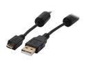Rosewill RCAB-11022 - 6-Foot USB 2.0 A Male to Micro B (5-Pin) Male Cable with Ferrite Core - Black with Gold Plated Connectors