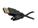 Rosewill RCAB-11025 - 10-Foot USB 2.0 A Male to (5-Pin)  Mini B Male Cable - Black with Gold Plated Connectors