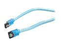 Rosewill RCAB-11037 10 in. SATA III UV Blue Flat Cable w/ Locking Latch, Supports 6 Gbps, 3 Gbps, and 1.5 Gbps Transfer Rate