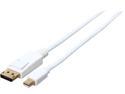 Rosewill RCDC-14026 - 6-Foot White Mini DisplayPort to Display Cable - 32 AWG, Male to Male