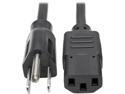 Tripp Lite Universal Computer Power Cord, 10A, 18AWG (NEMA 5-15P to IEC-320-C13), 6-ft. (P006-006)