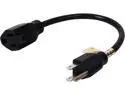 Tripp Lite Model P022-001 1 ft. Power Extension Cord, NEMA 5-15P to NEMA 5-15R - 10A, 120V, 18 AWG, 1 ft. Black