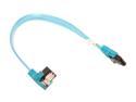 OKGEAR 10" SATA 6Gbps Cable, Straight to Right Angle W/Metal Latch, UV Blue, Backward Compatible 3 Gbps and 1.5Gbps