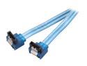 OKGEAR 10" SATA 6 Gbps Cable, Right Angle to Right Angle W/ Metal Latch, UV Blue, Backward Compatible with 3 Gbps and 1.5 Gbps