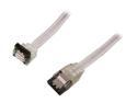 OKGEAR 24" SATA 6 Gbps Cable, Straight to Right Angle W/ Metal Latch, Silver, Backward Compatible 3 Gbps and 1.5 Gbps