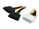 OKGEAR GC6ATAM2 6 in. molex 4pin male to two 15pin SATA Power Cable
