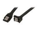 OKGEAR 24" SATA 6 Gbps Cable, Straight to Right Angle W/Metal Latch, Black, Backward Compatible with 3 Gbps and 1.5 Gbps