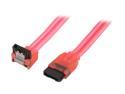 OKGEAR 18" SATA 6 Gbps Cable, Straight to Right Angle W/ Metal Latch, UV  Red, Backward Compatible 3 Gbps and 1.5Gbps