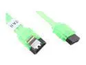OKGEAR 24" SATA 6 Gbps Cable, Straight to Straight W/ Metal Latch, UV Green, Backward Compatible with 3 Gbps and 1.5 Gbps