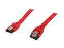 OKGEAR 24" SATA 6 Gbps Cable, Straight to Straight W/ Metal Latch,  Red, Backward Compatible 3 Gbps and 1.5 Gbps