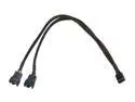 OKGEAR FC444PWM-12BKS 1 ft. 4pin PWM fan Y cable w/ black sleeved Female to Male