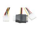 OKGEAR AD-Y-44-0.2M 8 in. 8" SATA 15pin male to three 4pin molex female cable Adapter Male to Female