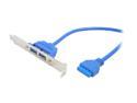 SYBA CL-PCI20114 Blue 2-Port USB 3.0 Bracket w/ Built-in 18 Inch 20-pin Header Cable
