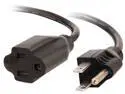 C2G 03117 18 AWG Outlet Saver Power Extension Cord - NEMA 5-15P to NEMA 5-15R, TAA Compliant, Black (15 Feet, 4.57 Meters)