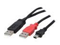 StarTech.com USB2HABMY6 Black & Red USB Y Cable for External Hard Drive - USB A to mini B
