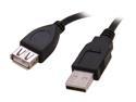 BYTECC USB2-6MF-K Black Type A Male to Type A Female USB 2.0 Extension Cable