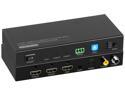 BYTECC HM2-SP102EA HDMI 2.0 & HDCP 2.2, 1x2 HDMI Splitters with EDID & RS232 and Audio Extractor