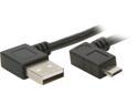 C2G 28113 USB Cable - USB 2.0 Right Angle A Male to Micro-USB B Right Angle Male Cable, Black (3.3 Feet, 1 Meter)