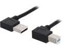 C2G 28109 USB Cable - USB 2.0 Right Angle A Male to B Male Cable, Black (3.3 Feet, 1 Meters)