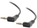C2G 40582 3.5mm Right Angled M/M Stereo Audio Cable, Aux Cable, Black (1.5 Feet, 0.45 Meters)