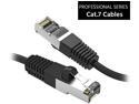 Nippon Labs Cat7 Shielded (SSTP) 600MHz Ethernet Network Booted Cable, 26AWG 2 Feet Gigabit LAN Network Cable RJ45 High Speed Patch Cable, Black, 60CAT7-2BK