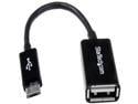 StarTech.com UUSBOTG 5in Micro USB to USB OTG Host Adapter - Micro USB Male to USB A Female On-The-GO Host Cable Adapter