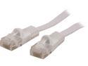 Coboc CY-CAT6-25-White 25ft. 32AWG Cat 6 White Color 550MHz UTP Flat Ethernet Stranded Copper Patch cord /Molded Network lan Cable