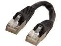 Coboc CY-CAT7-0.5- Black 0.5ft.(6in.) 26AWG Snagless Cat 7 Black Color 600MHz SSTP(PIMF) Shielded Ethernet Stranded Copper Patch cord /Molded Network lan Cable
