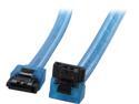 Coboc Model SC-SATA3-18-LL-BL-90 18" 90 Degree to 180 Degree Serial ATASATA III 6Gb/s Data Cable w/Latch,UV Blue