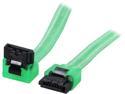 Coboc Model SC-SATA3-24-LL-GR-90 24" 90 Degree to 180 Degree SATA III 6Gb/s Data Cable w/Latch,UV Green