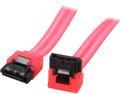 Coboc Model SC-SATA3-24-LL-RD-90 24" 90 Degree to 180 Degree SATA III 6Gb/s Data Cable w/Latch,UV Red
