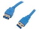 Coboc CY-U3-AAMF-3-BL 3ft SuperSpeed 5Gbps USB 3.0  A Male to A Female Extension Cable,Gold Plated,Blue,M-F