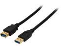 Coboc CY-U3-AAMF-6-BK 6ft SuperSpeed 5Gbps USB 3.0  A Male to A Female Extension Cable,Gold Plated,Black,M-F