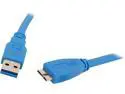 Coboc CY-U3-AMicBMM-1.5-BL 1.5ft SuperSpeed 5Gbps USB 3.0 A Male to Micro B Male Cable,Gold Plated,Blue,M-M
