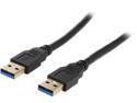 Coboc CY-U3-AAMM-3-BK 3ft SuperSpeed 5Gbps USB 3.0  A Male to A Male Cable,Gold Plated,Black,M-M