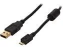 Coboc CL-U2-AMicBMM-15-BK 15ft High Speed USB 2.0 A Male to Micro B 5pin Male Cable w/ ferrite Core,Gold Plated,Black