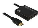 Coboc HA-HMSPL-1X2PT 2 Port 1 x 2 1.5ft Pigtail Cable HDMI Amplified Splitter/Signal Distributor w/ 3D HDCP 1080P Support
