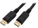 Coboc CL-DP-HBR2-15-BK 15ft 28AWG Displayport1.2 High Bit-Rate 2 DisplayPort Male to Male Cable with latching,Gold Plated,Black - 4K x 2K Ready - Eyefinity Support