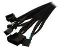 CobocLP43TX4-12 Sleeved 16 inch 4-pin Molex LP4  toThree(3)  x  4-pin TX4 PWM Fan Power Splitter Adapter Converter Cable with one TX4 Female for RPM Feedback
